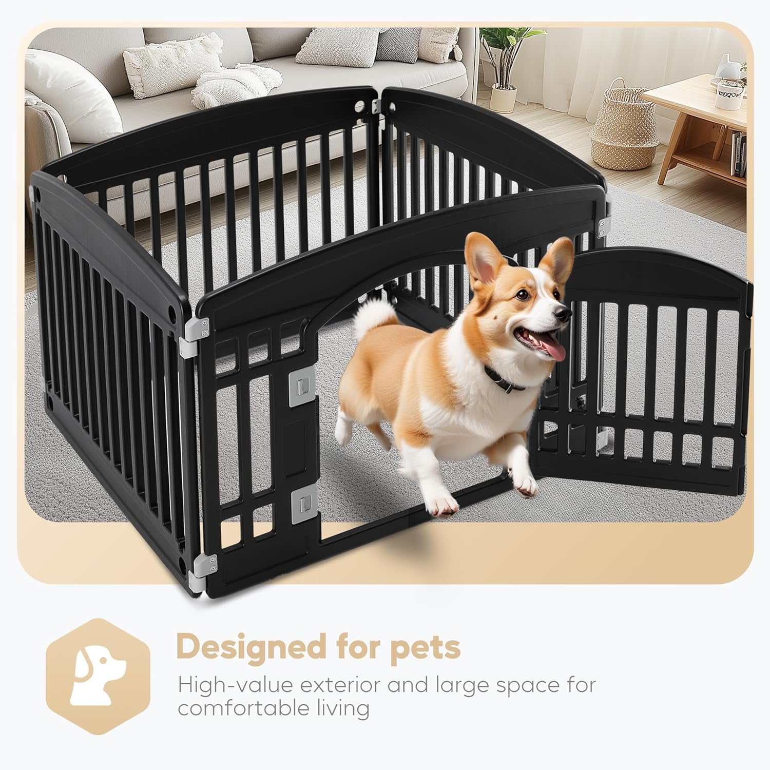 Dog Playpen Secure Foldable Fence